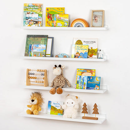 ShelfLoft 6.25 Inch Deep Picture Ledge Floating Shelves for Wall Storage,Set of 4