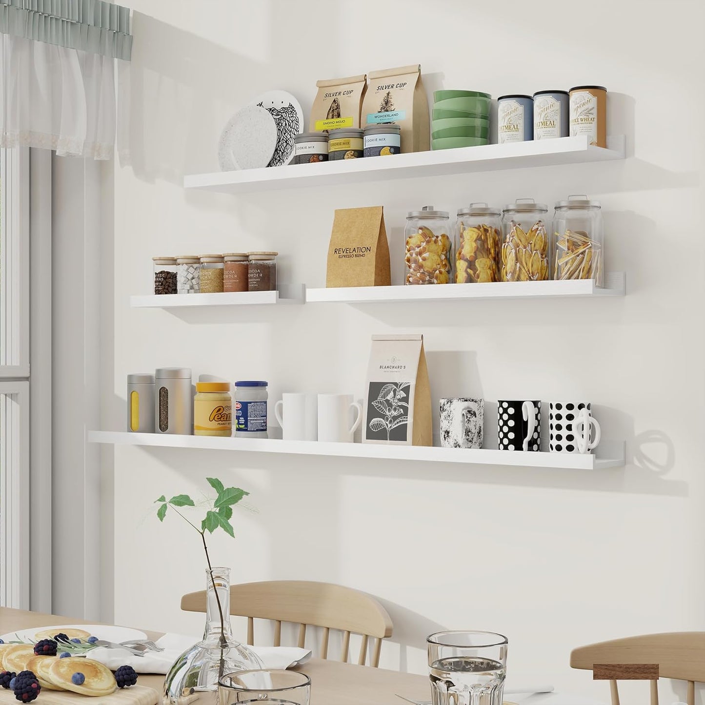 Shelfloft 5.5 Inch Deep Picture Ledge Shelf Floating Wall Display Shelves,Set of 6