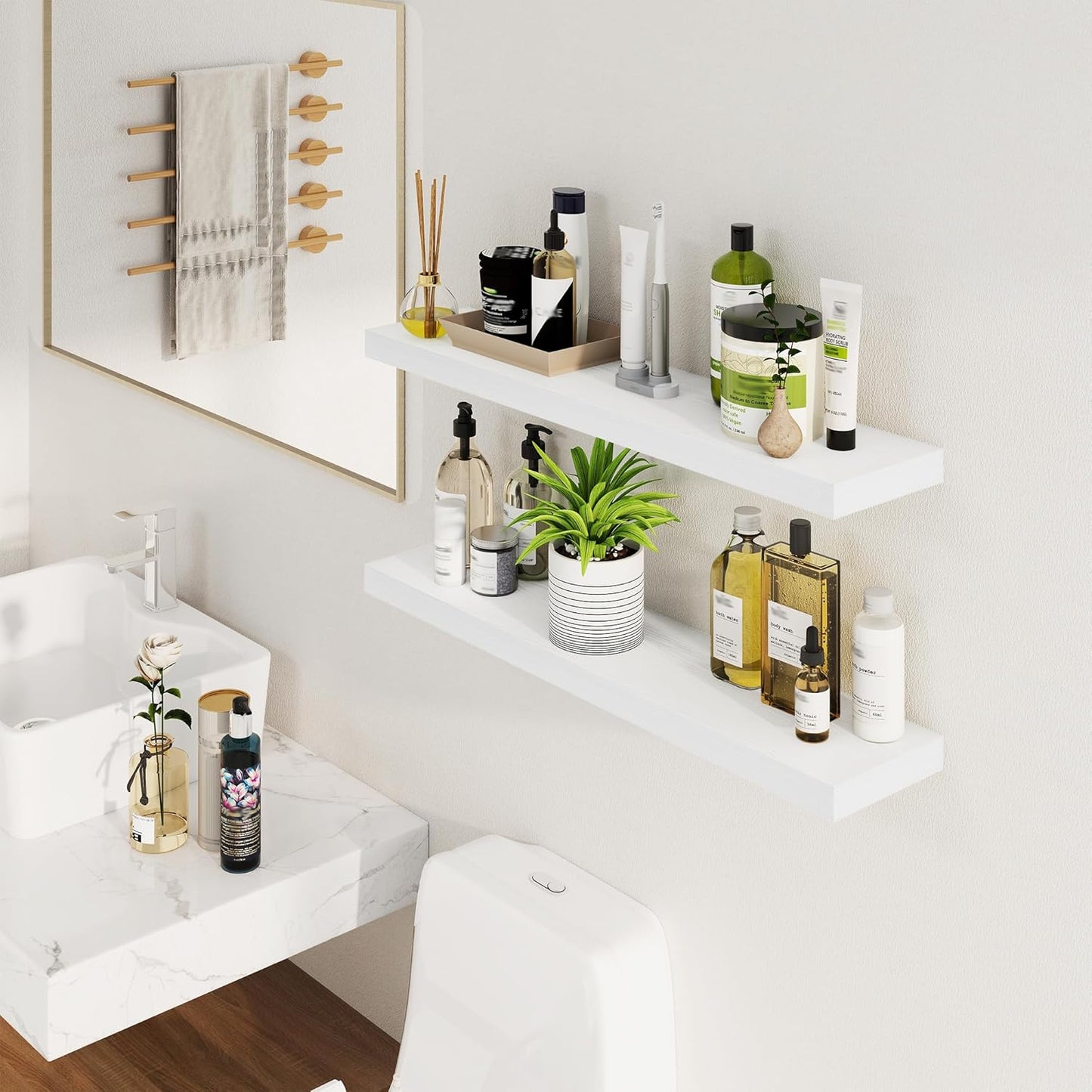 ShelfLoft 7 Inch Deep Fireplace Mantel Wall Mounted Farmhouse Floating Display Shelf