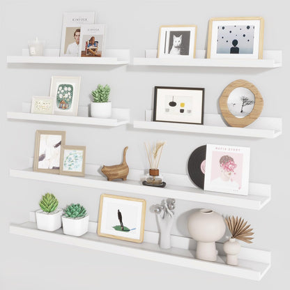 ShelfLoft 5.4 Inch Deep Picture Ledge Shelf Floating Wall Storage Shelves, Set of 6