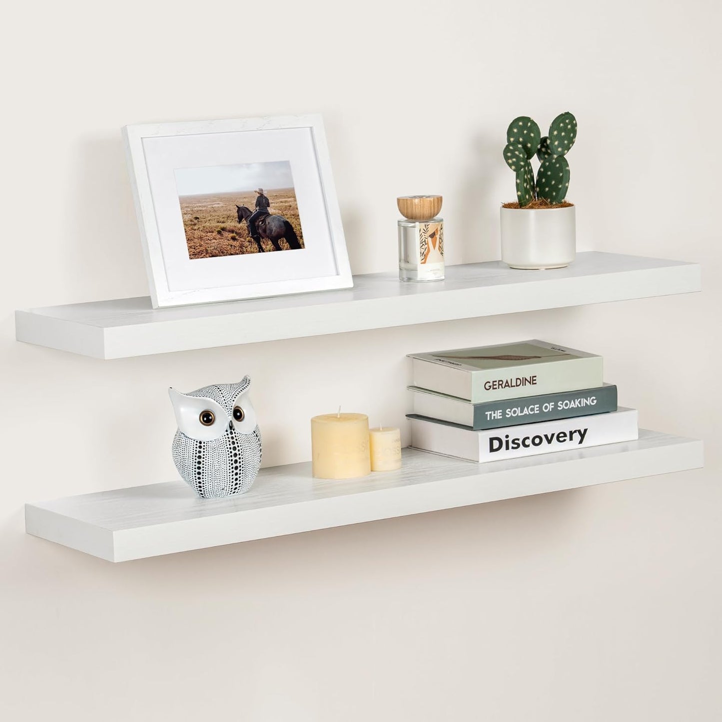 ShelfLoft 9.3"D x 1.5"H White Floating Shelves for Wall Storage