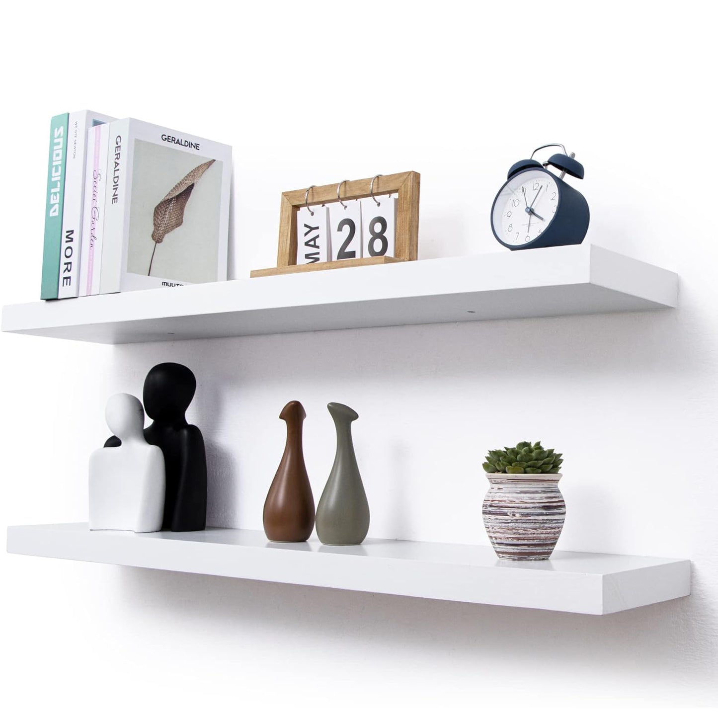 ShelfLoft 36" Wide x 6.7" Deep Paulownia Wood Wall Display Decor Floating Shelves, 2 Pack