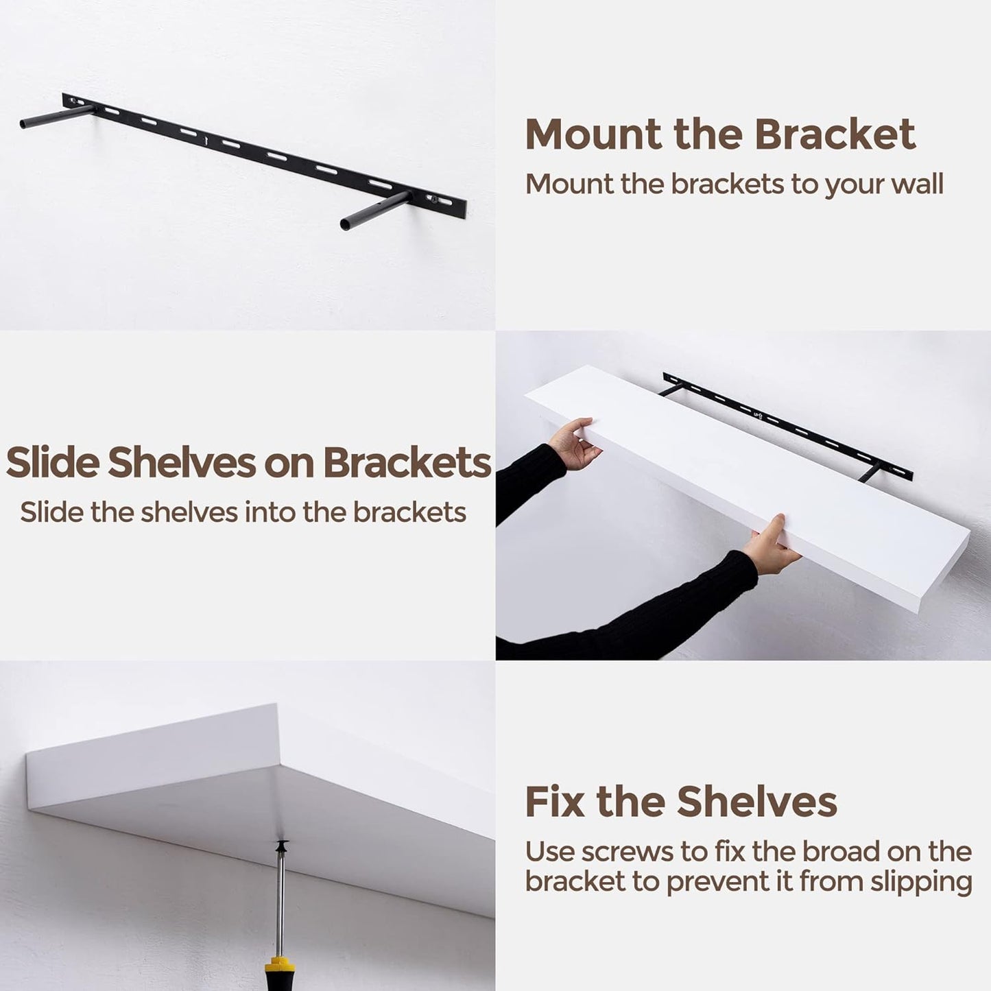 ShelfLoft 36" Wide x 6.7" Deep Paulownia Wood Wall Display Decor Floating Shelves, 2 Pack