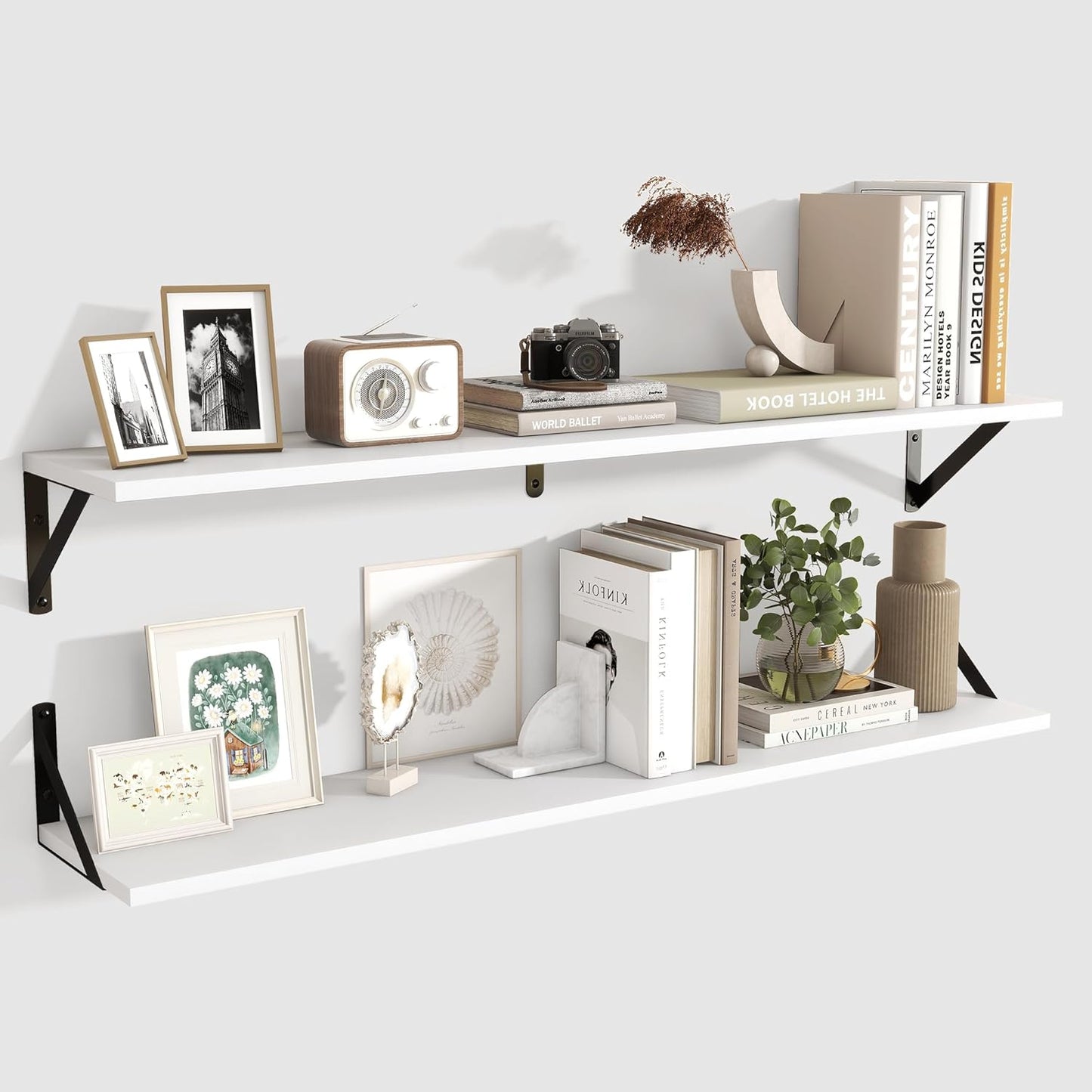 ShelfLoft 8"D x 4.9"H White Wall Mounted Floating Shelves