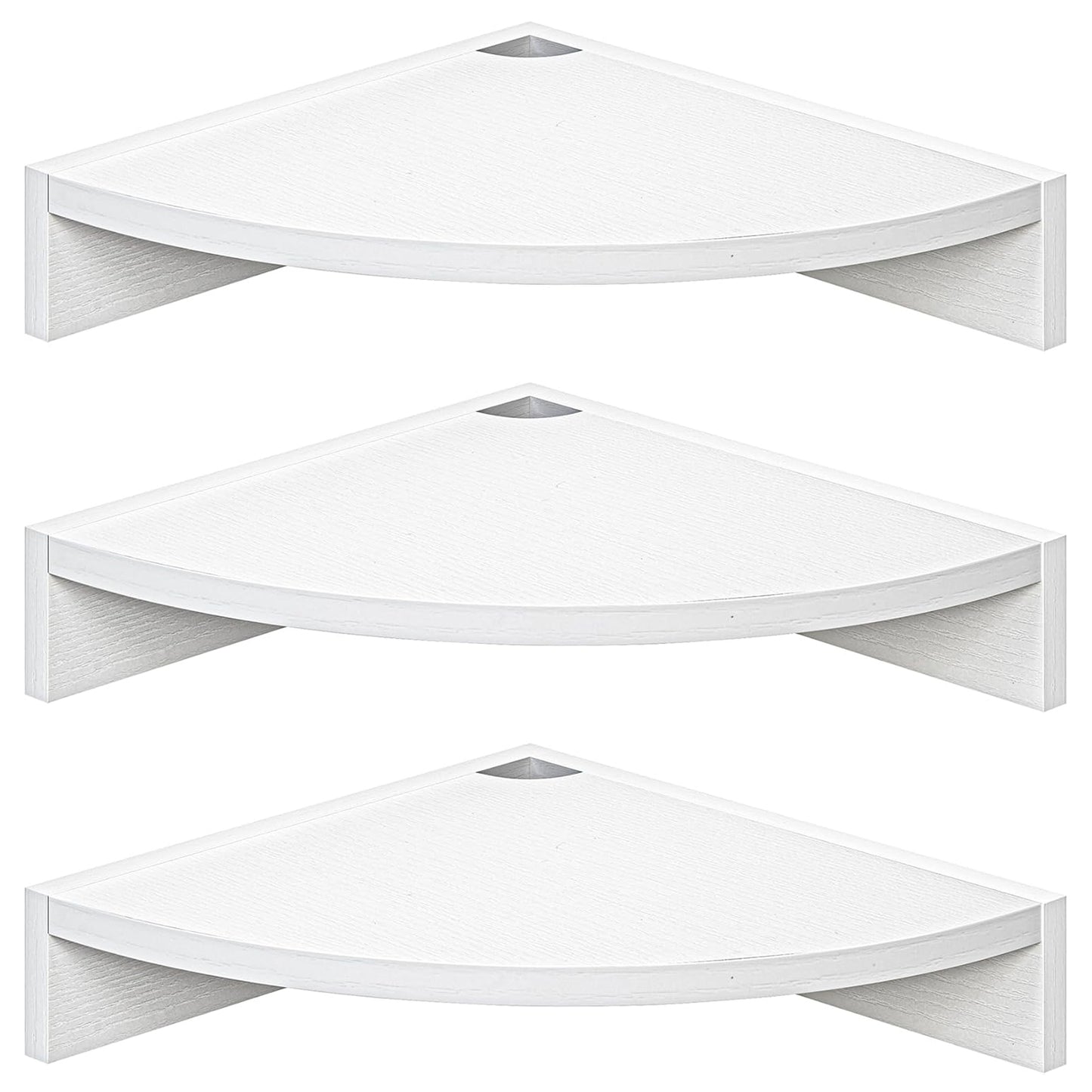 ShelfLoft 11.5 Inch Wide Wood Floating Corner Shelves,Set of 3