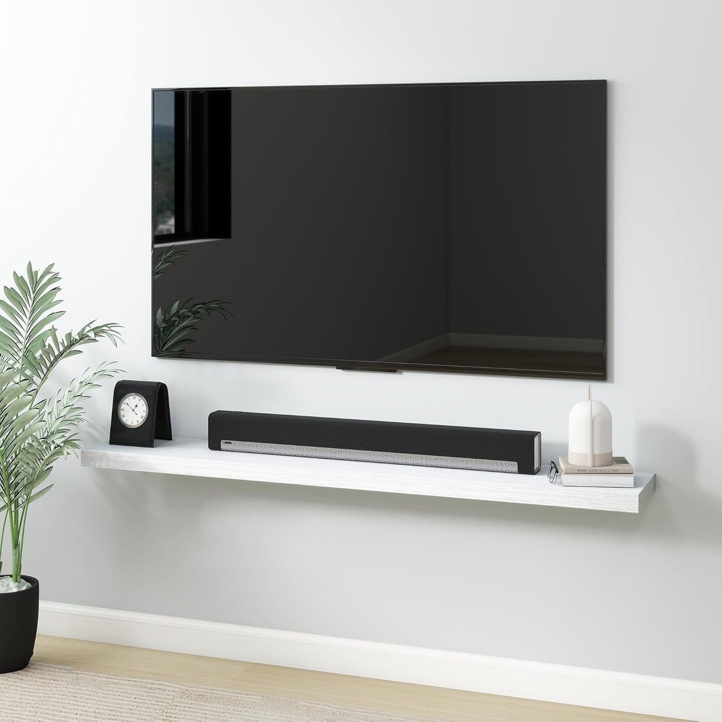 ShelfLoft 8 Inch Deep Solid Pine Wood Floating Shelves