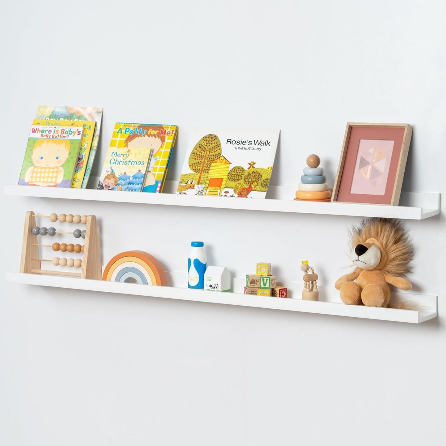 ShelfLoft 5.5 Inch Deep Pine Wood Picture Ledge Shelf Wall Shelves with Lip