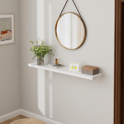 ShelfLoft 9.3"D x 1.5"H White Floating Shelves for Wall Storage