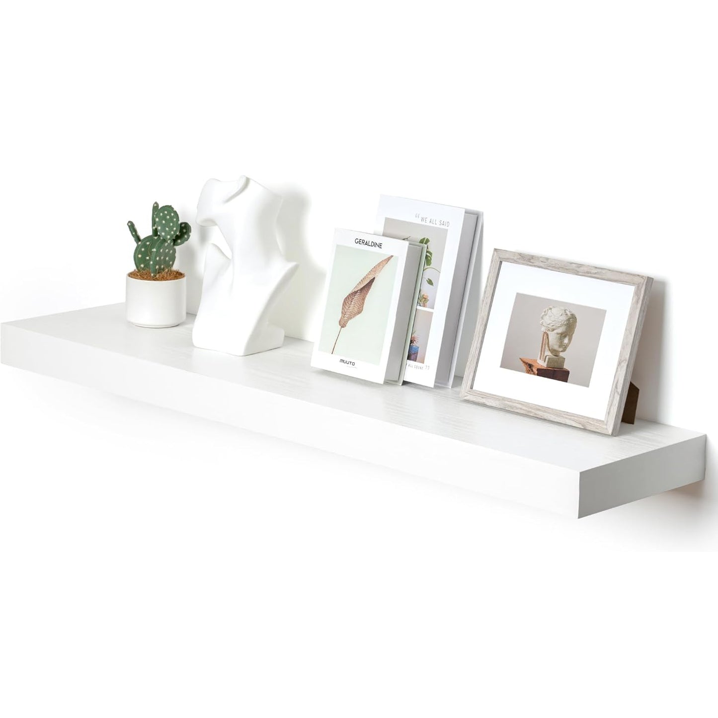 ShelfLoft 11.6"D x 2"H White Floating Shelves for Wall Storage