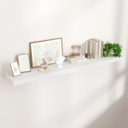 ShelfLoft 55"W x 10"D White Floating Shelves for Wall Storage,1 Pack