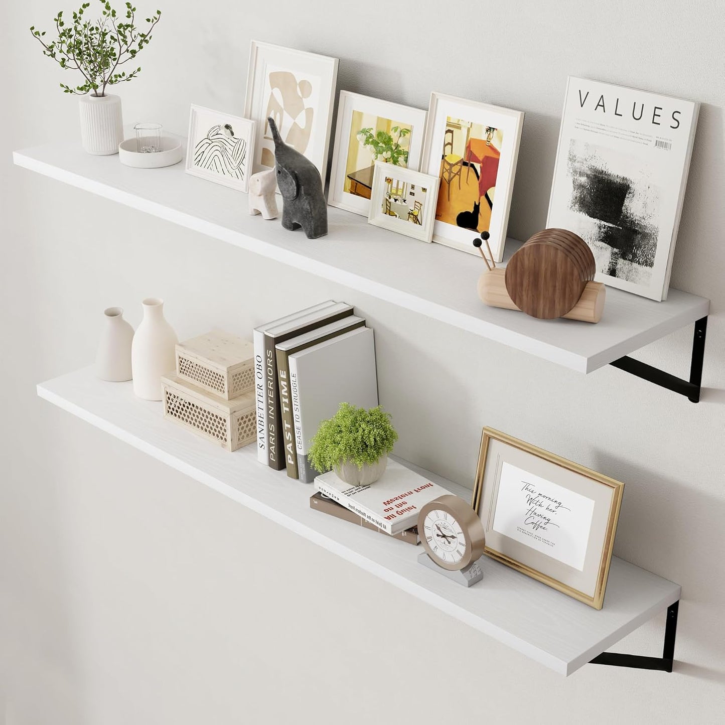 ShelfLoft 8"D x 4.9"H White Wall Mounted Floating Shelves