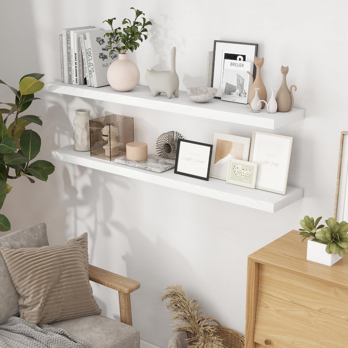 ShelfLoft 9.3 Inch Deep Floating Wall Shelves