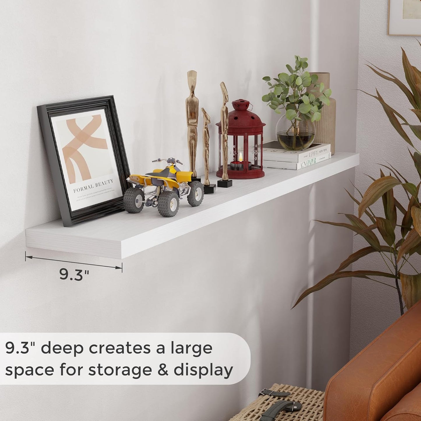 ShelfLoft 55" Wide x 9.3" Deep Floating Shelves for Wall Storage,1 Pack