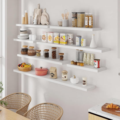 ShelfLoft 9.3"D x 1.5"H White Floating Shelves for Wall Storage