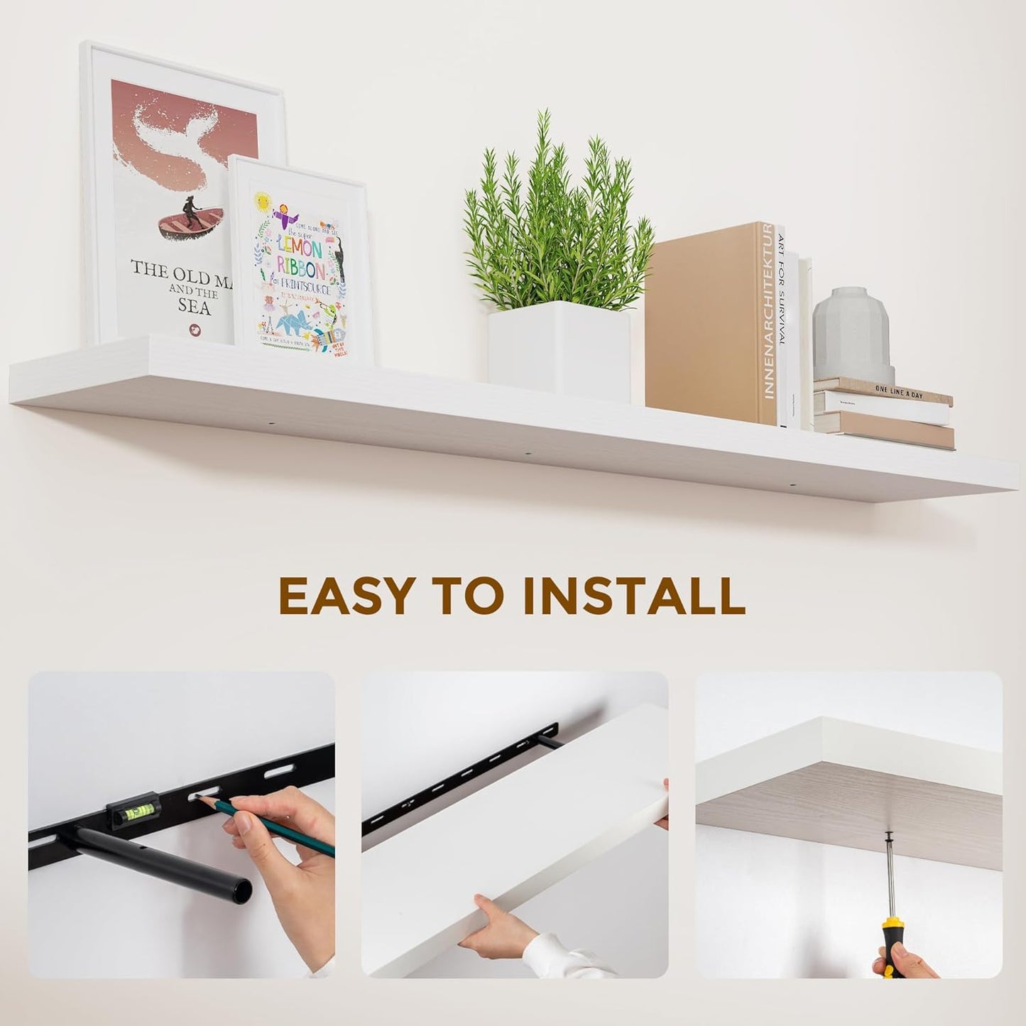 ShelfLoft 55" Wide x 9.3" Deep Floating Shelves for Wall Storage,1 Pack