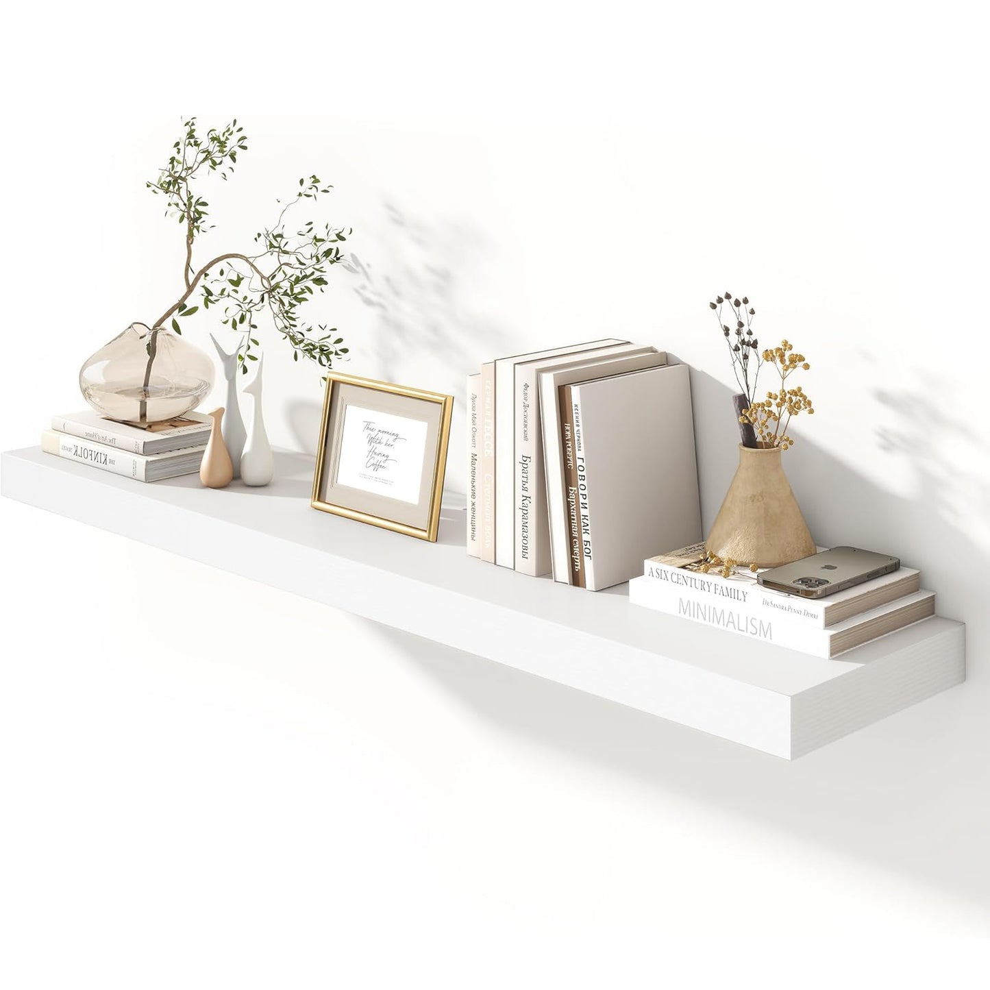 ShelfLoft 55"W x 11.6"D White Floating Shelves Long Wall Display Shelf, 1 Pack