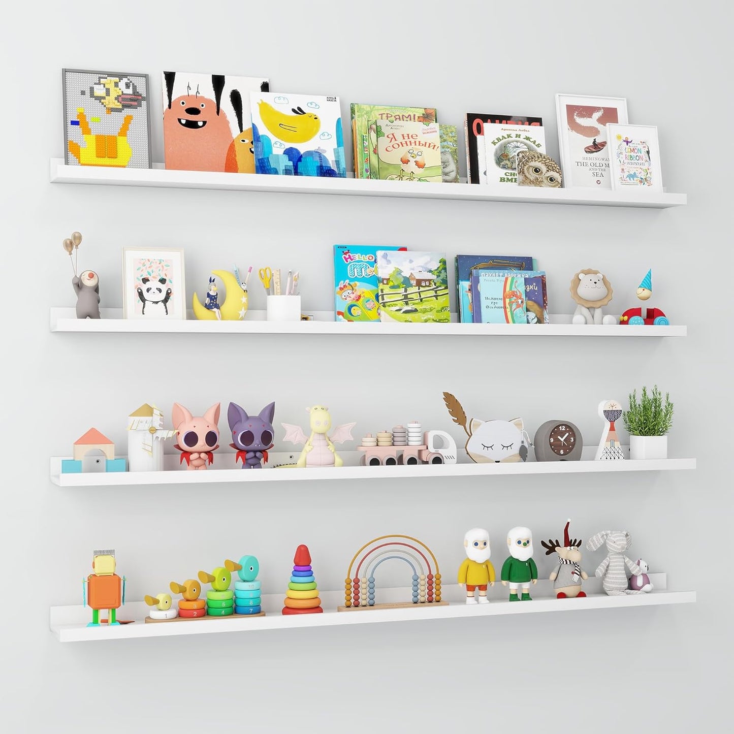ShelfLoft 5.5 Inch Deep Picture Ledge Shelf Wall Display Floating Shelves with Lip