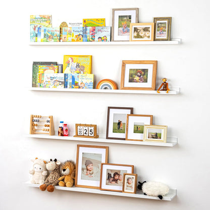 ShelfLoft 6.25 Inch Deep Picture Ledge Floating Shelves for Wall Storage,Set of 4