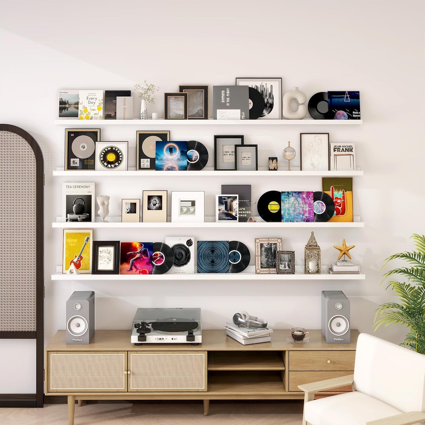 ShelfLoft 6.25 Inch Deep Picture Ledge Floating Shelves for Wall Storage,Set of 4