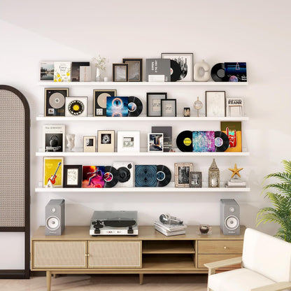 ShelfLoft 6.25 Inch Deep Picture Ledge Floating Shelves for Wall Storage,Set of 4