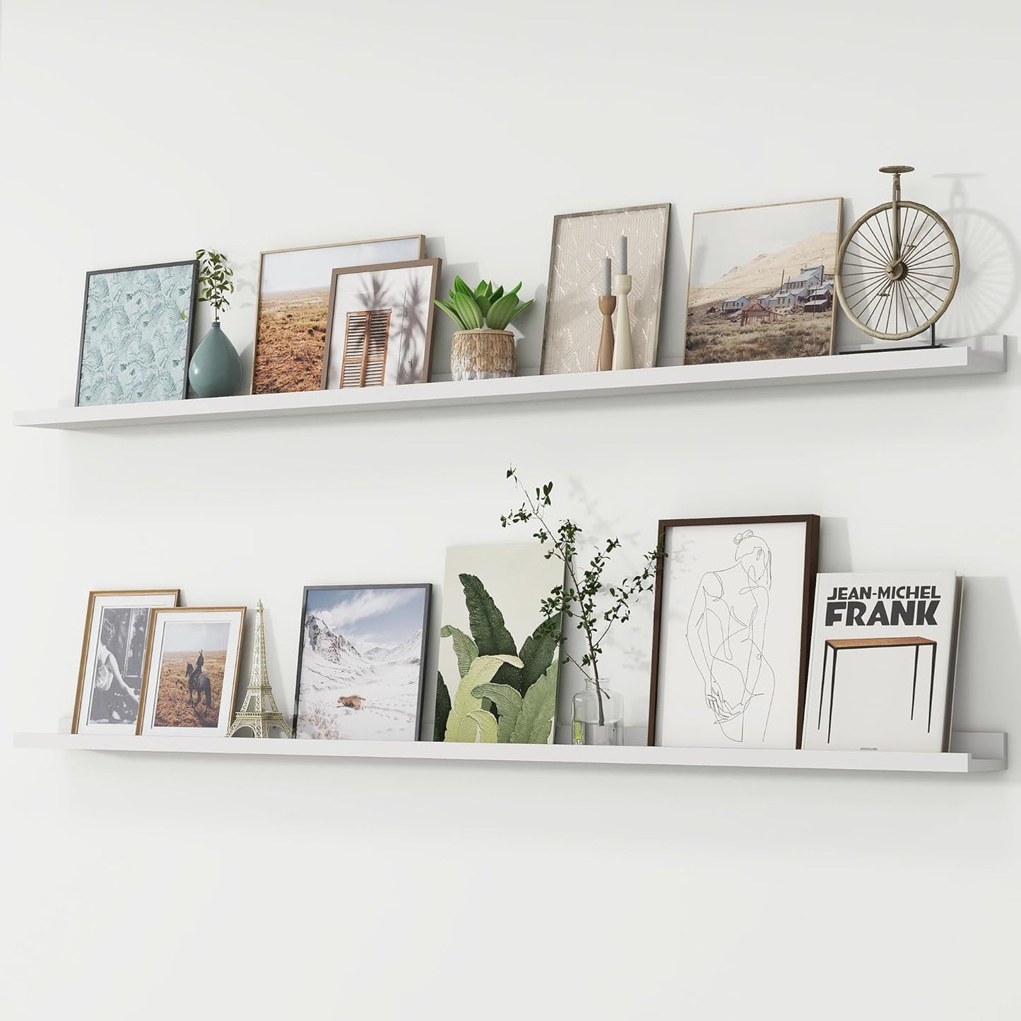 ShelfLoft 4.7"D x 2"H White Picture Ledge Floating Shelves