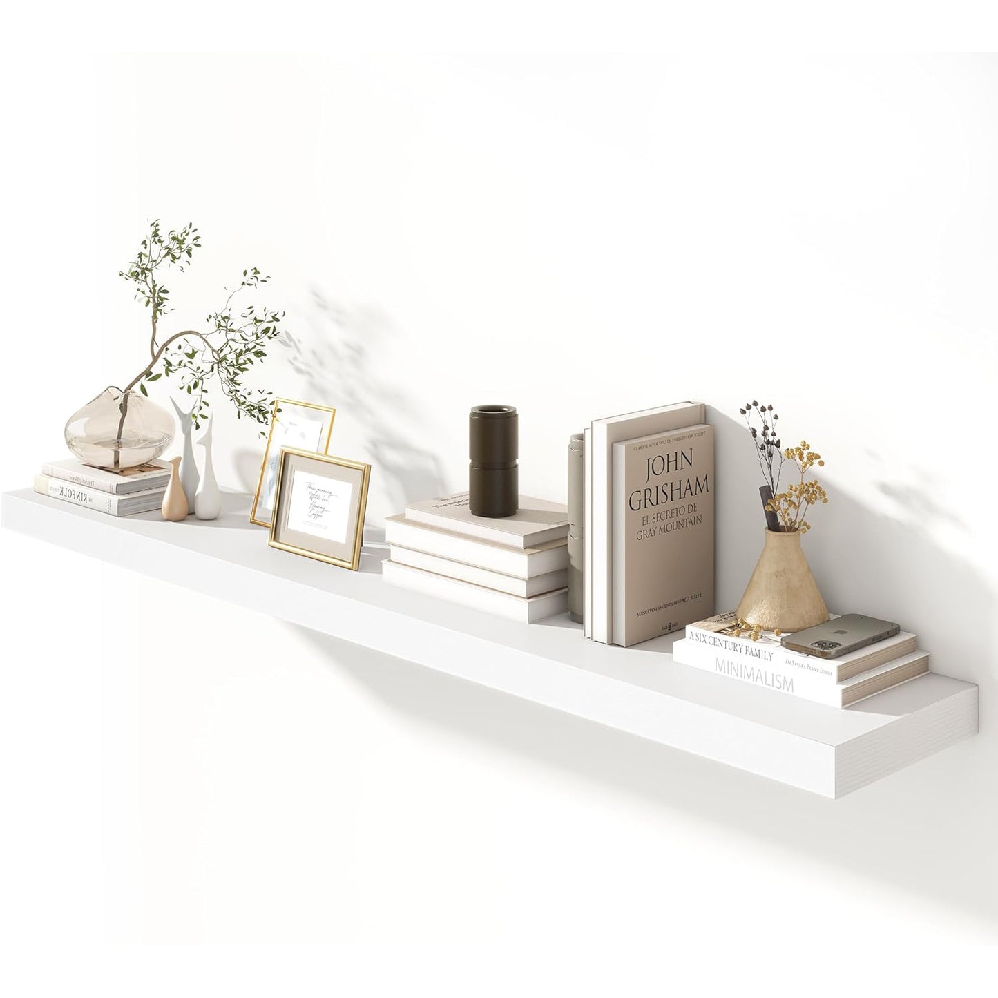 ShelfLoft 11.6"D x 2"H White Floating Shelves for Wall Storage