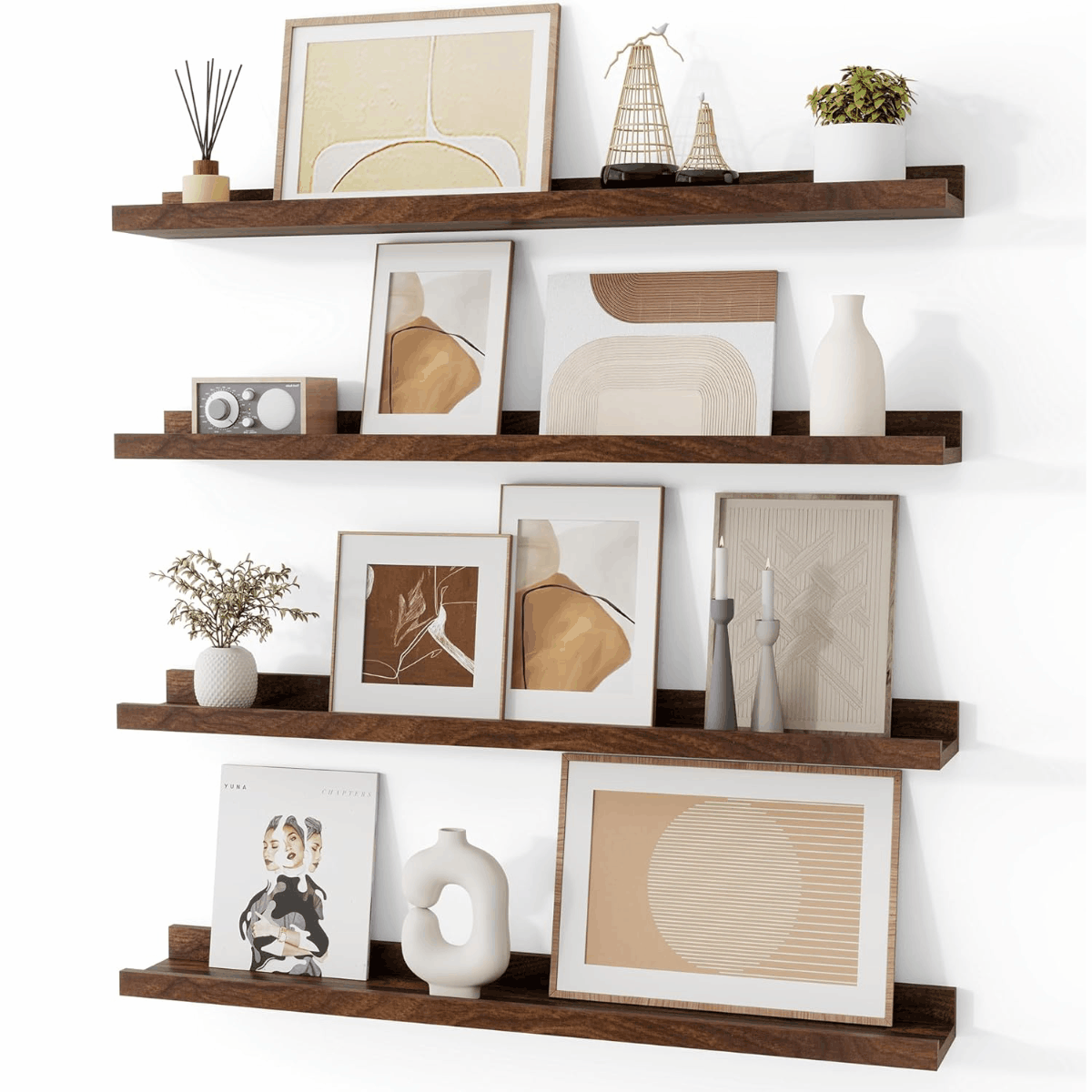 ShelfLoft 4.7 Inch Deep Floating Wall Shelves Picture Ledge Shelf,4 Pack