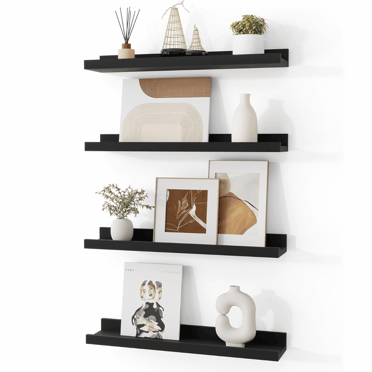 ShelfLoft 4.7 Inch Deep Floating Wall Shelves Picture Ledge Shelf,4 Pack