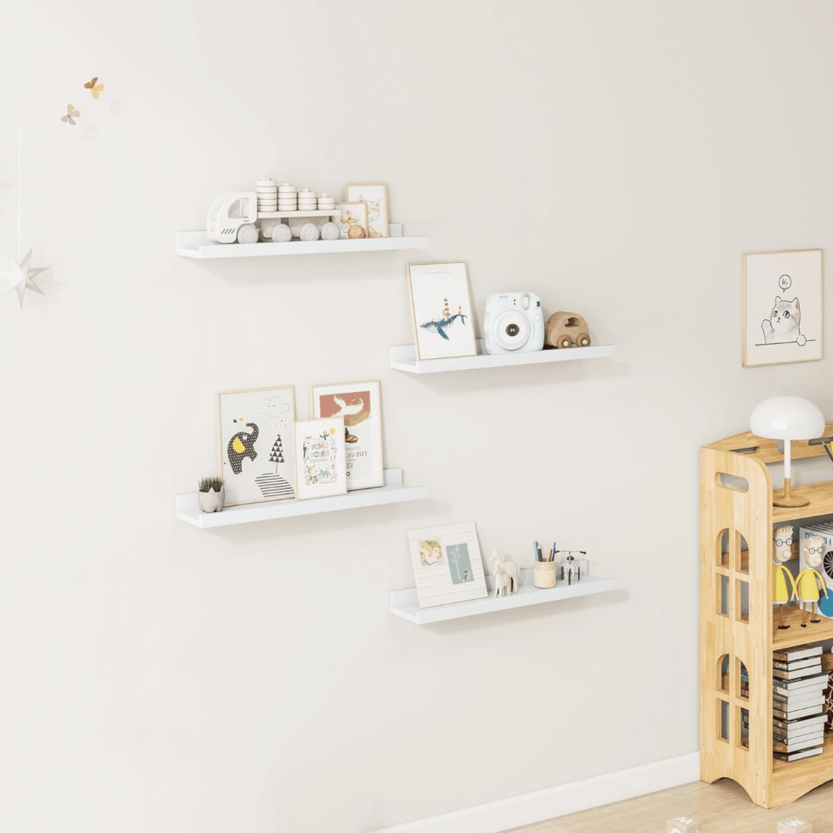 ShelfLoft 4.7 Inch Deep Floating Wall Shelves Picture Ledge Shelf,4 Pack