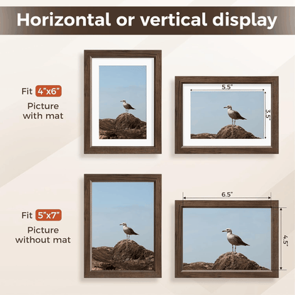 Shelfloft 15 Sizes Walnut Wooden Poster Frames Picture Frame for Wall with Tempered Glass